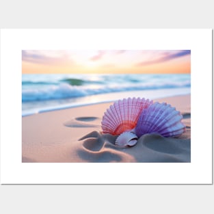 Seashell Beach Nature Serene Tranquil Posters and Art